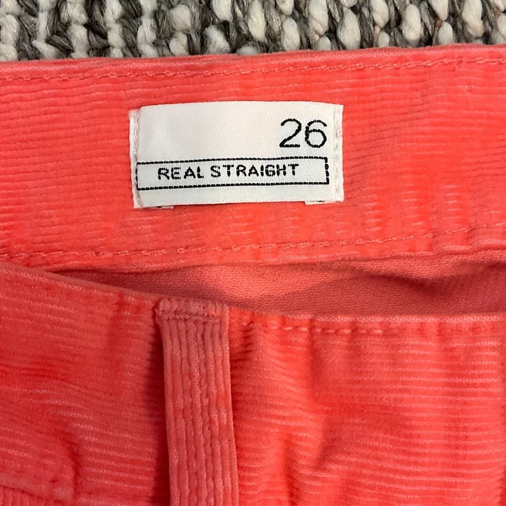 GAP Women's Bright Coral Straight Leg Jeans corduroy thin cotd